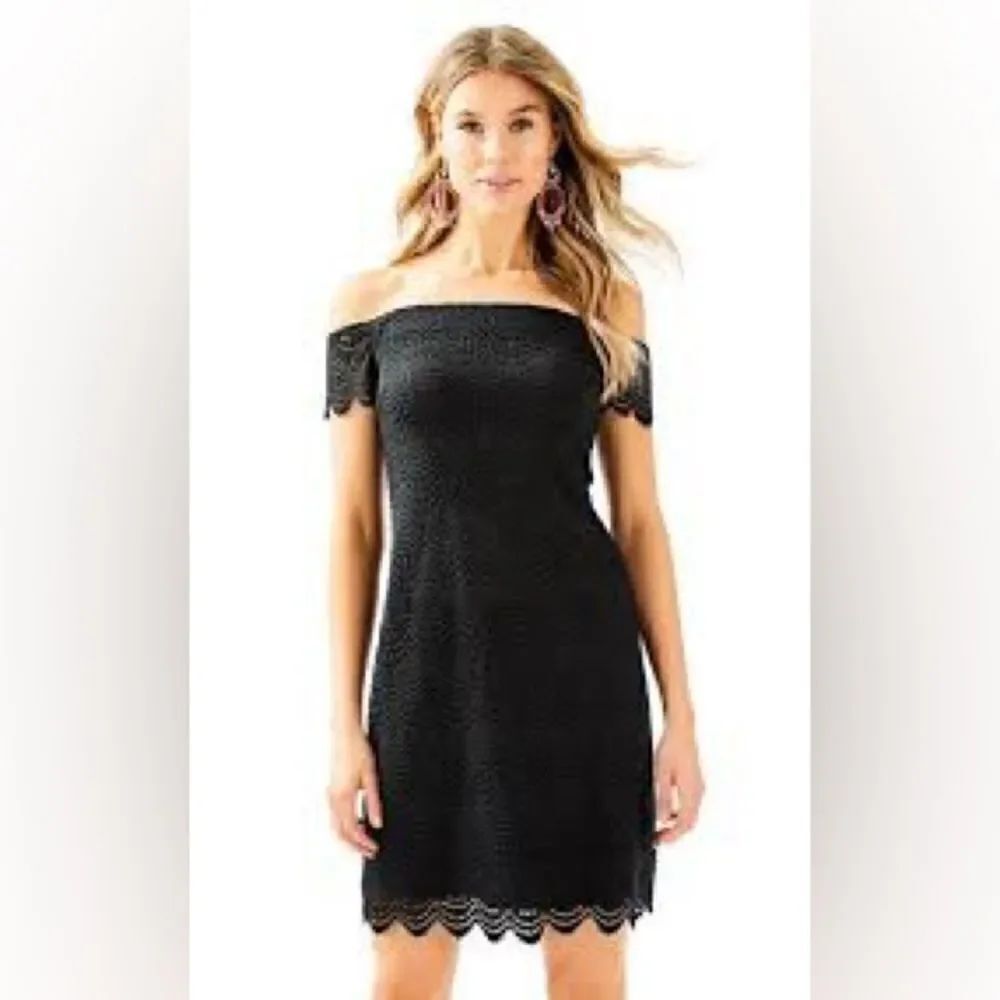 Lilly Pulitzer Jade Lace Overlay Dress in Onyx